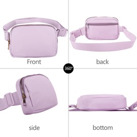 VOROLO Waist Pack for Running Fanny Pack for Women and Men Crossbody Belt Bag Bum Bag with Adjustable Strap for Sports Light Purple