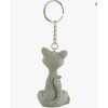 Whimsical Smiling Grey Cat Kitten Keychain - Cat Lovers gift