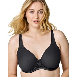 Wonderbra Plus Support Underwire Full Coverage Bra, Black Jacquard, 38dd Us