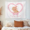 MNOSAIOO Pink Bunny Easter Coquette Bow Wall Tapestry Hanging for