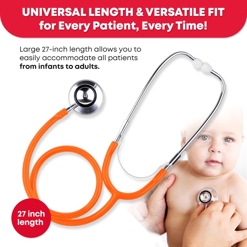 Ever Ready First Aid Dual Head Stethoscope - Orange
