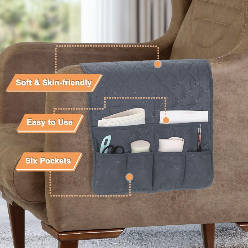 uxcell Couch Sofa Armrest Organizer Non-Slip Chair Arm Recliner Remote