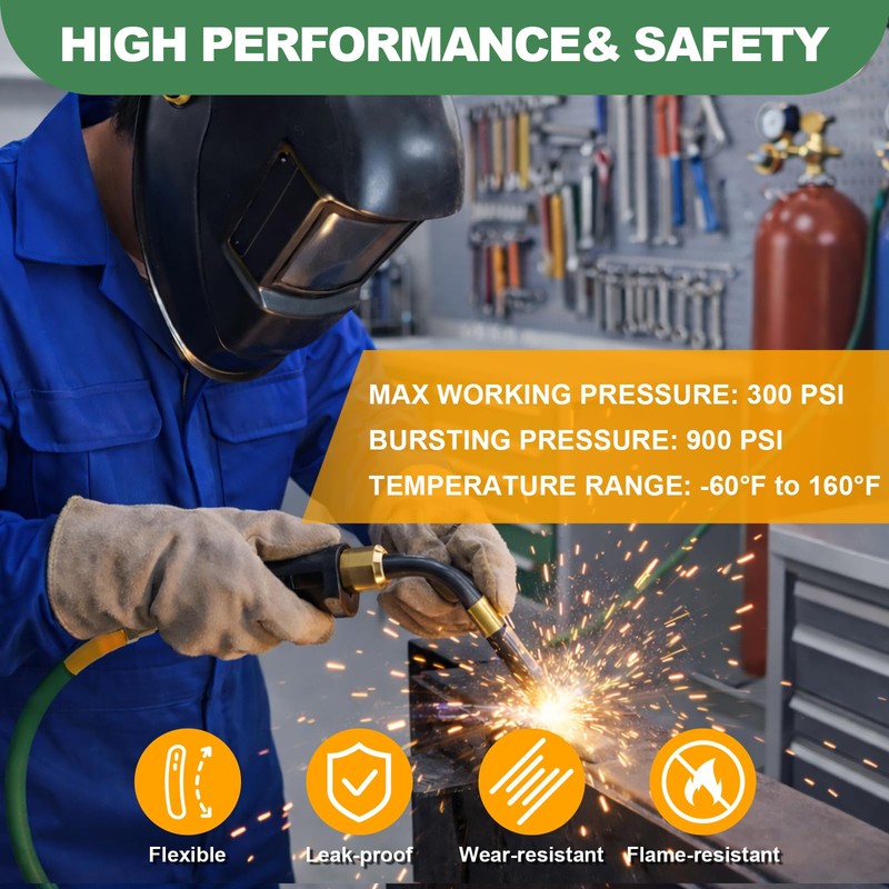 78.7FT Argon Gas Hose, Inert Gas Welding Hoses for MIG/TIG