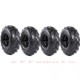 Unbranded 4pcs 145/70-6'' Wheels Tire Rim for Go Kart Buggy 4 Wheeler Razor Golf Mower ATV