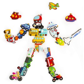 WISESTAR Fridge Magnet 26PCS Traffic Magnet Magnet Magnetic Rubber Ship Car Chalkboard Whiteboard Kitchen Cartoon Decoration Durable Toy Gift Office Birthday Present New Year Christmas 6+