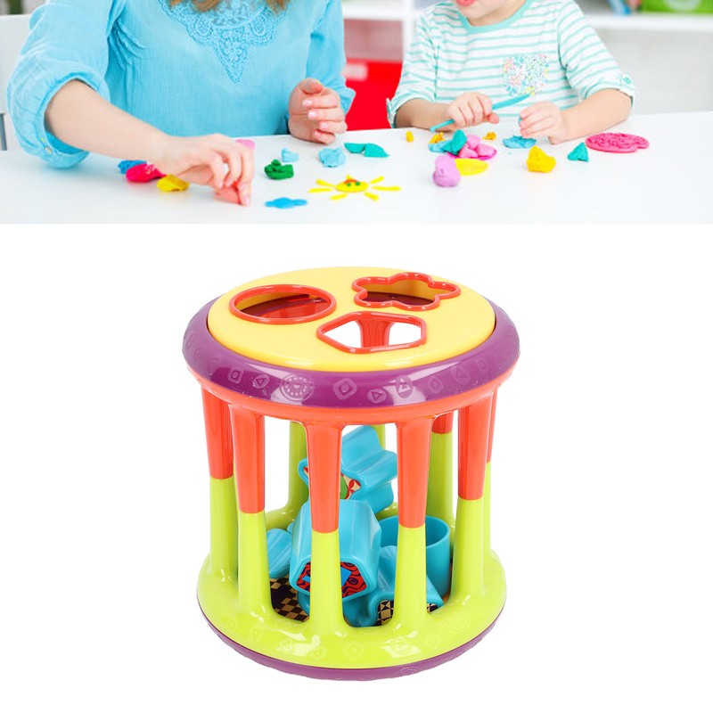 Kids Blocks Shape Sorting Toy Plastic Montessori Activity Cube Baby