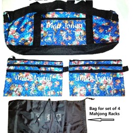 Unbranded Mahjong Mahj Mahjongg Carry Empty Bag + Two Bags Purses for Tiles + Bag for Rack