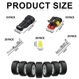 Cable Connector Plug 10 Pieces, 2 Pin Waterproof Quick Connector, Quick Connector Terminal, with Wire for Car, Truck, Kayak, Boat, Scooter, Motorcycle