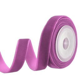 PATIKIL 0.35 Inch x 2.18 Yards Velvet Ribbons, Single Faced Vintage Velvet Ribbons Spool Perfect for Decor Gift DIY Wrapping Craft Wedding Hair Bow, Purple