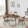 Vecelo 5 Piece Dining Table Set 4 Chairs Breakfast Wooden