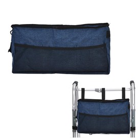 Foldable Walker Pouch, Walker Accessories for Folding Walker with Cup Holder,Pocket, Organizer Carry Storage Zipper Pouch Bag, Water-Resistant Armrest Accessories for Elderly, Handicap