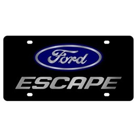 Ford Escape License Plate on Black Steel