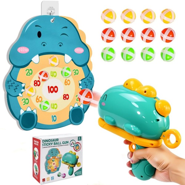 VGECEE Dinosaur Dartboard Shooting Toy, Throwing Game Ball Dino Toy