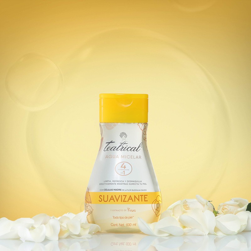 TEATRICAL Agua Micelar con Células Madre de Rosa Blanca, Elimina