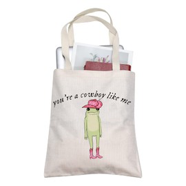 TOBGB Album Version Gifts Music Song Lyric Tote Bag Singer Album Ideas Shopping Bag Singer's Merchandise (Frog Cowboy Tote)
