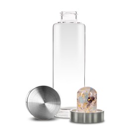 VitaJuwel ViA MISS UNICORN | Magical Water Bottle with Amethyst, Chalcedony, Moonstone, Aquamarine, Rose Quartz, Clear Quartz & 24k Gold for Wisdom, Love & Clarity