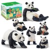 Toymany 6PCS Panda Figurines Toy Set, Realistic Plastic Jungle Animals