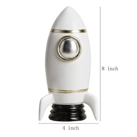 Gaolinci Rocket Ship Coin Bank, Money Box, Piggy Bank, Home Decoration, Space Theme Decorations