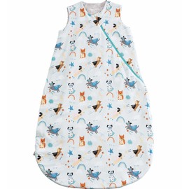 Loulou Lollipop Tencel Lyocell Wearable Baby Blanket Sleeping Bag, Unisex Infant Toddler, 1.0 TOG, 2-Way Zipper Girl Boy Sleepsack Animal Print (Superhero Dog, 0-6 M)