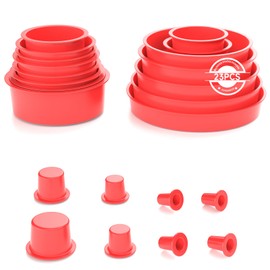 ANCEL Automotive Red Cap Plugs Kit 23 Piece Set Suitable for Fuel Leak Detectors Smoke Leakage Test and Various Pipeline Openings Fits S100, S200, S300, S1000, S2000, S3000 Automotive Smoke Machine
