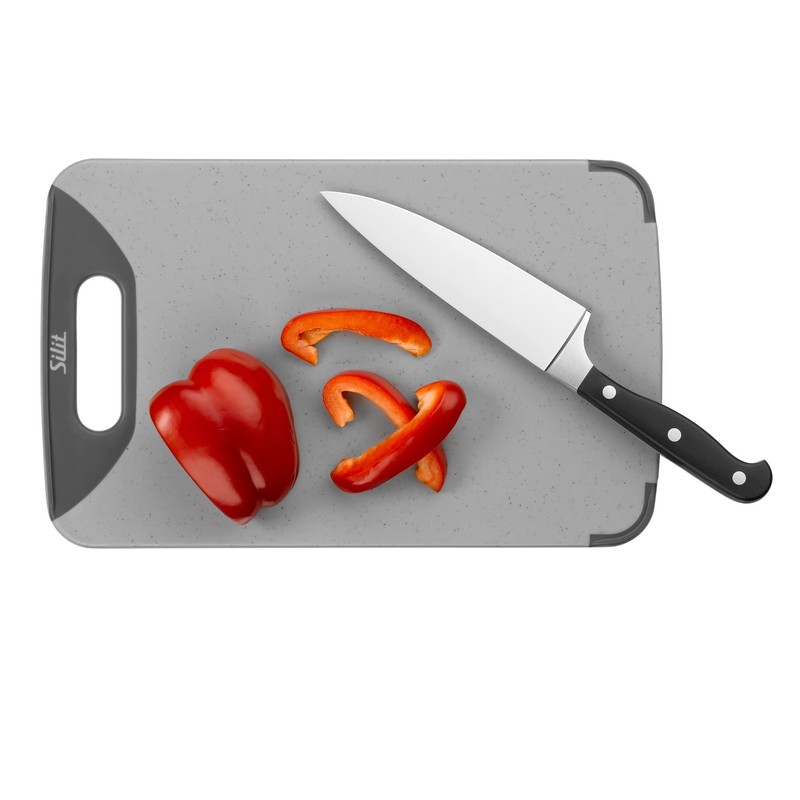 Silit 20761001 Anti-Bacterial Chopping Board with 1 Handle High-Quality Plastic