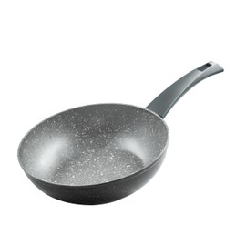 Zanetti - Durapietra Induction Wok Pan, 20 cm, Non-Stick Coating, Also Suitable for Induction, Diameter 20 cm, Grey
