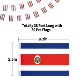 Costa Rica Flag Costa Rican Flag, Small String Costa Rica Flags Mini Costa Rican Flags Banner, Used for Party School Sports Events Patriotic Festival Decorations