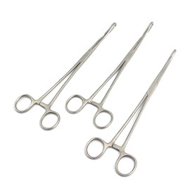 OdontoMed2011 3 PCS Stainless Steel Sponge Holding Forceps 9.5" Plain Smooth Jaws Straight Economy Grade ODM