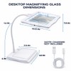 Rechargeable Lighted Magnifying Glass with Stand – Hands Free 5X
