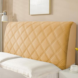 Wambere Bed Headboard Covers Bed Headboard Cover Headboard Cover for Bed Bed Back Wall Cover Dustproof Stretch Bed Headboard Cover Headboard Cushion Bed Head Backrest Cover, Brown A, 150 cm