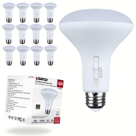 Satco 12 Bulbs Pack, S11783 7 Watt BR30 LED; 27K/30K/35K/40K/50K CCT Selectable; Dim to Warm; White Finish; 120 Volt; 7BR30/LED/5CCT/WD/120V