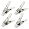 4Pcs White Metal Clamps Chrome-Plated Tarpaulin Clip Heavy Duty Spring