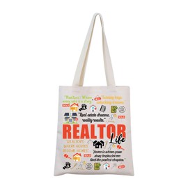 MNIGIU Real Estate Agents Gift Realtor Life Tote Bag Realtor Thank You Gift Real Estate Closing Gift (Realtor Tote)