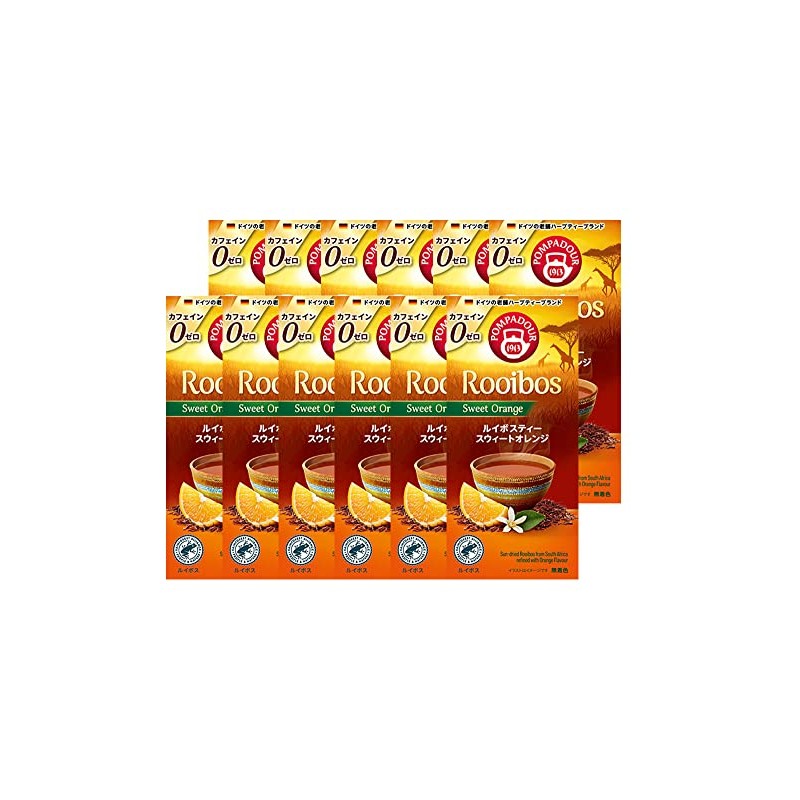 Pompador Rooibos Sweet Orange Herbal Tea, Set of 12, 10