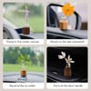 WAYUTO Self-Adhesive Glass Vase with Walnut Stand Removable Car Plant