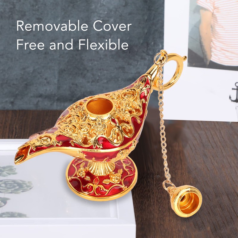 Zinc Alloy Retro Arabian Lamp Tabletop Exquisite Engraved Legend Wishing