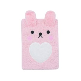 ZGMYC Plush Bunny Notebook Diary for Girls Kids A5 Lined Fuzzy Journal Cute Heart Writing Drawing Notepad 160 Pages