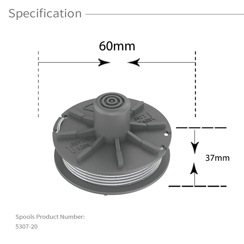 Lawn Trimmer Thread Spool, Pack of 4, Diameter 1.65 mm,