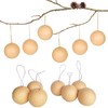 13 Brown Papier-Mâché Christmas Baubles Set 2