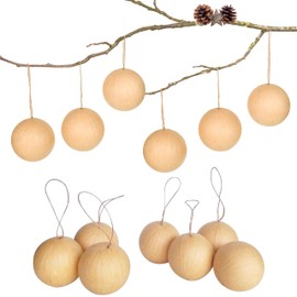 13 Brown Papier-Mâché Christmas Baubles Set 2