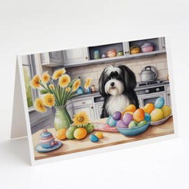 Caroline's Treasures DAC6832GCA7P Decorating Easter Havanese Greeting Cards Pack of 8 Blank Cards with Envelopes Whimsical A7 Size 5x7 Blank Note Cards