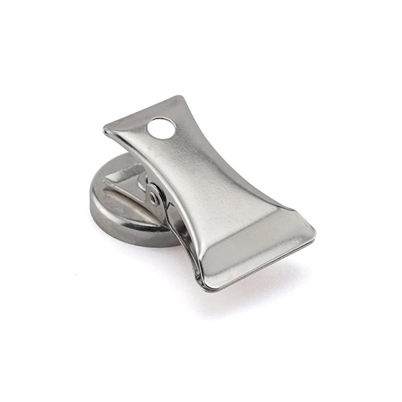 Magnet Source-7219 Chrome Plated Magnet Base With Clip, 1" Diameter