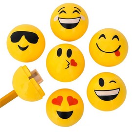 Emoticon Sharpeners, Forest & Twelfth Kids Pack of 24 School Stationery Supplies Set with Funny Emoticon Faces, Ideal as Classroom Rewards, Game Prizes, All-Occasion Gifts for Kids Aged 4+ Years