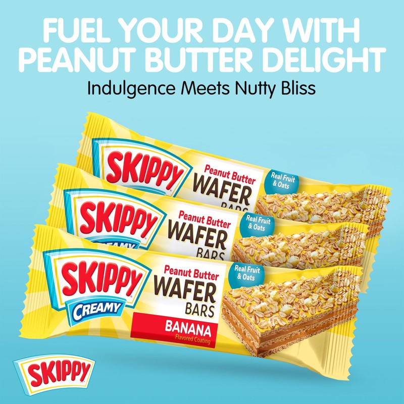 SKIPPY Creamy Peanut Butter Wafer Bars, Banana Flavored, 6 Count
