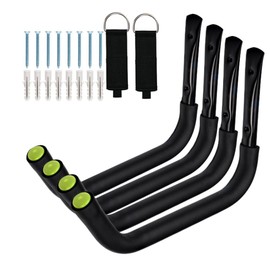 Aweilan Kayak Rack Wall Mount, Canoe Hanger Hooks, Heavy Duty Garage Hooks, for Hanging Outdoor Beach Folding Chair Bicycle Surfboard Snowboard Paddle Board (4 Pack)