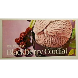 Unbranded Vintage Ice Cream Parlor Diner Blackberry Cordial Ice Cream Paper Sign New WS8C