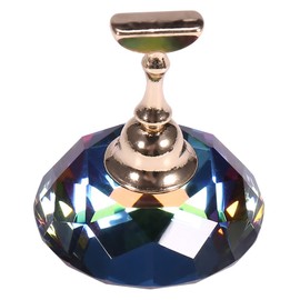 Nail Tips Stand Holder, Nail Art Display Stand, Magnetic Nail Tip Stand Holer, Manicure Tips Practice Stand Alloy Nail Art Display Base for Nail Art Design(Colorful Diamond Crystal)