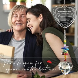 Crystal Suncatcher - Retirement Gifts for Women 2025 - Inspirational Window Hanging Decor with Legacy Quote Design, Thoughtful Farewell Keepsake for Boss, Colleague, Friend, Office or Home Decoration