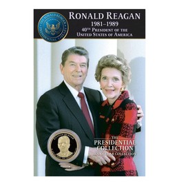 Ronald Reagan $1 Coin - Placed on Souvenir Card - From the U.S. Mint - Legal Tender - Not in Circulation