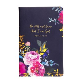 Eccolo Christian Writing Journal, “Be Still and Know That I Am God“, 200 Page Notebook with Inspirational Bible Verses, Flexible Cover, Ribbon Bookmark, 8.5x5.5